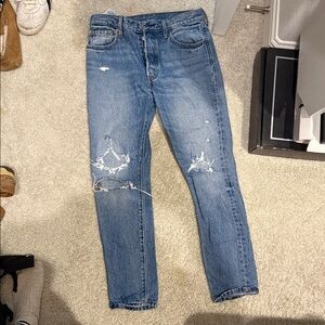 Levi’s 501 destroyed Blue Denim Jeans